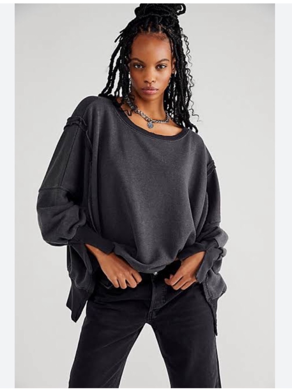 Free People Camden We The Free  Oversized Washed Black Size M, NWOT! 🌷
